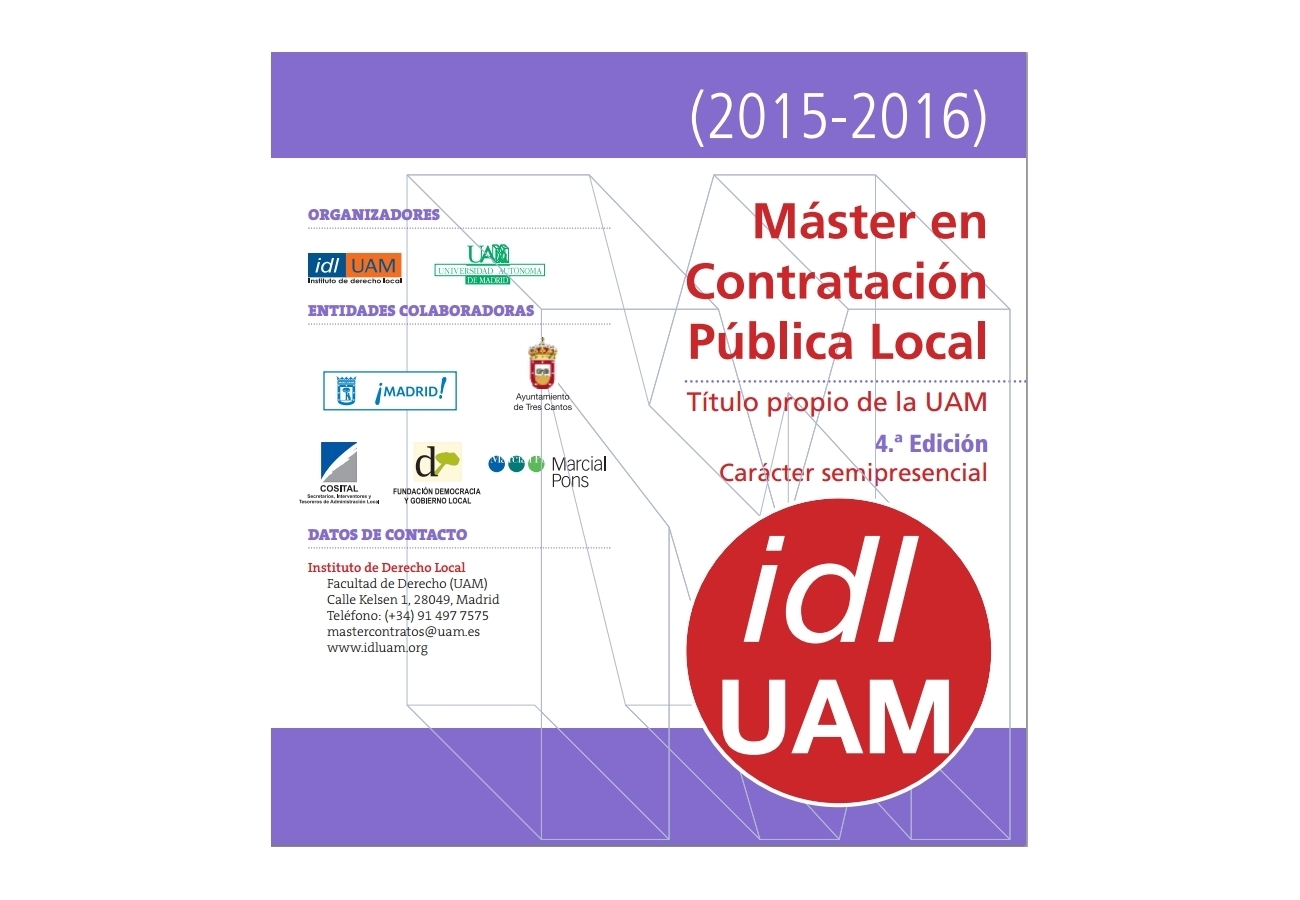 IDL-UAM: Máster en Contratación Pública Local
